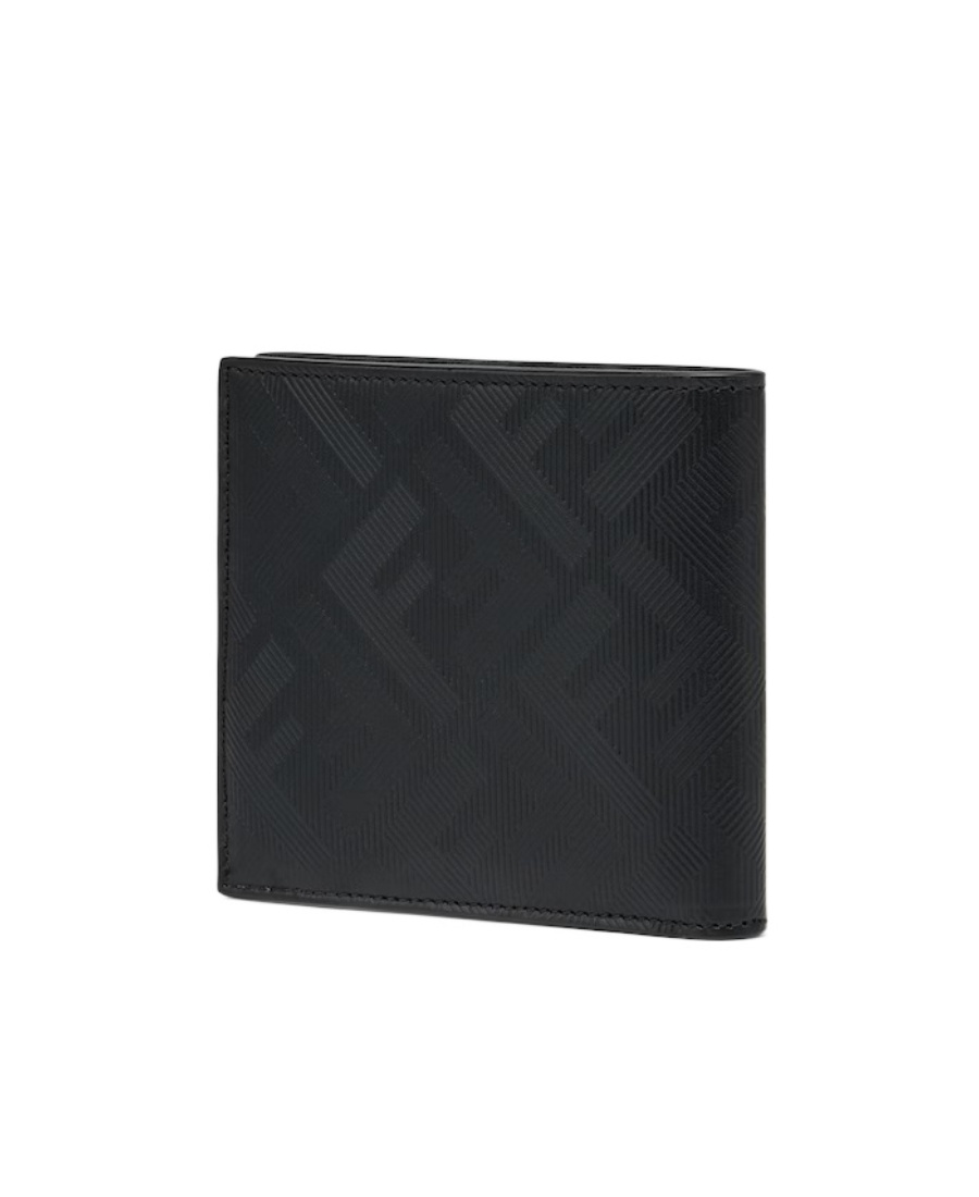 Fendi Logo-embossed Bi-fold Wallet In Black