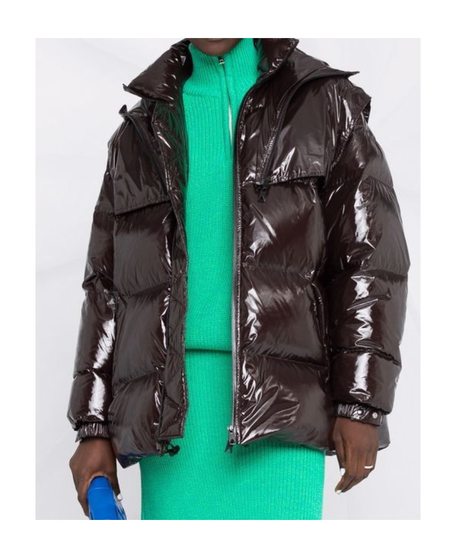 Bottega Veneta High-shine Puffer Jacket In Black