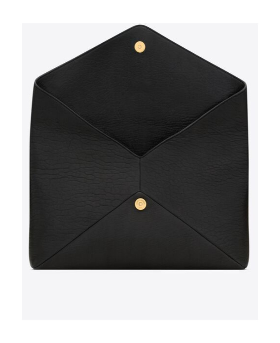 Saint Laurent Cassandre Envelope Pouch In Black