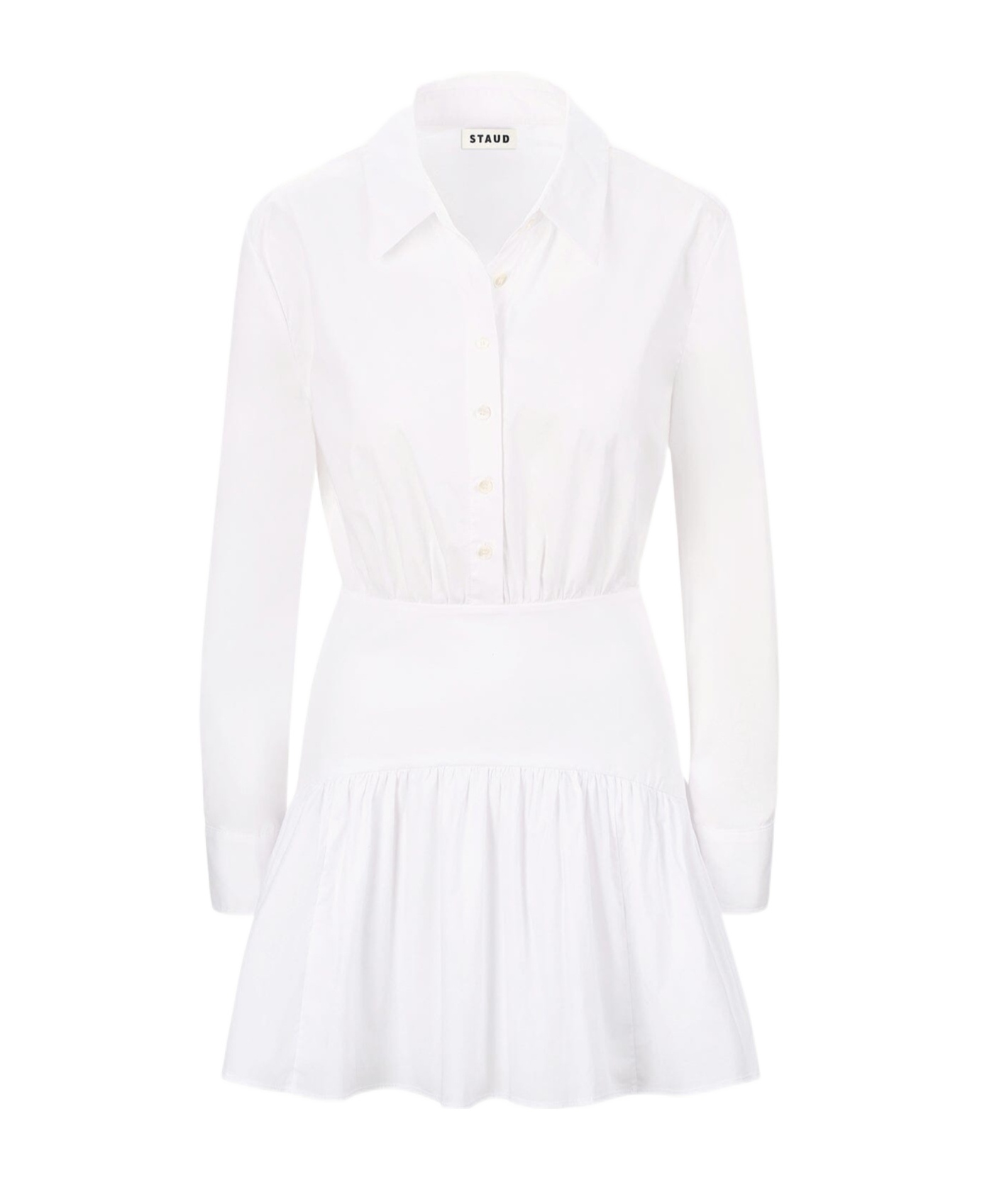 Staud Rocco Mini Dress In White