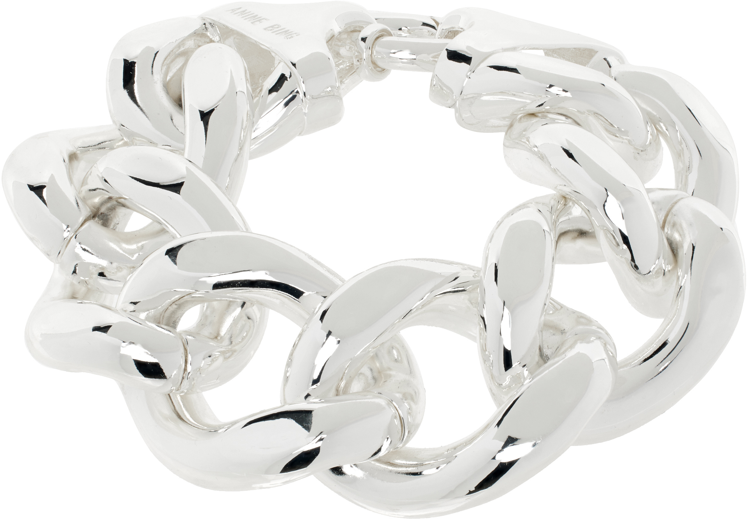 Anine Bing Silver Chunky Chain Bracelet In White