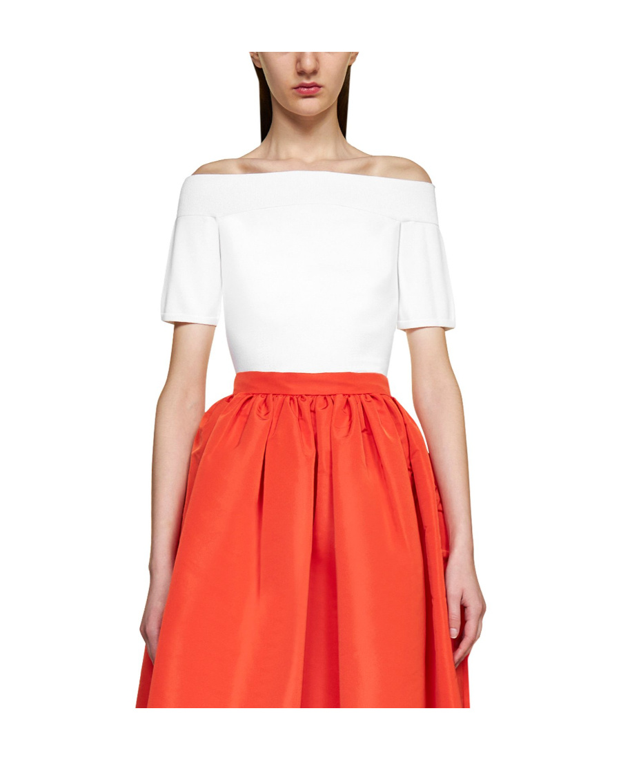 Alexander Mcqueen Off-shoulder T-shirt In White