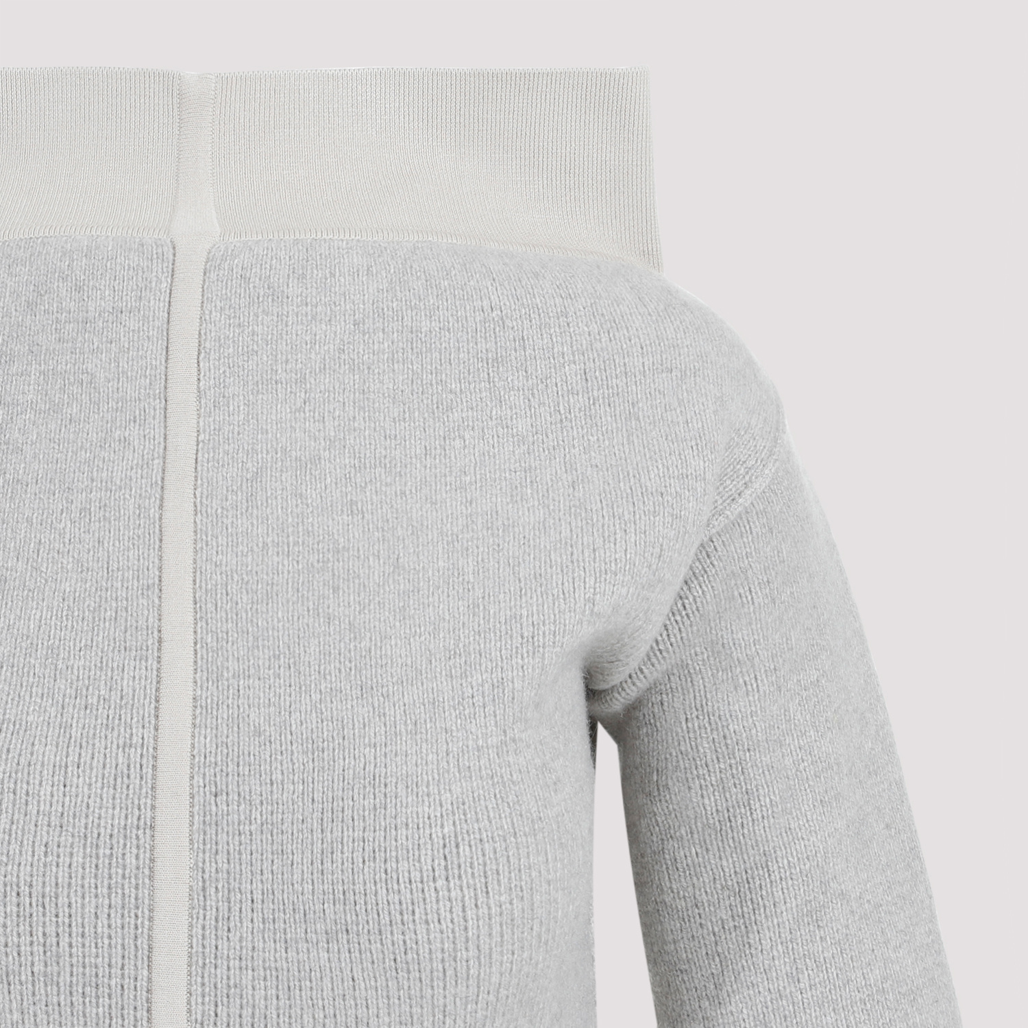Rick Owens High-neck Extra Long-sleeves Jumper In Gray