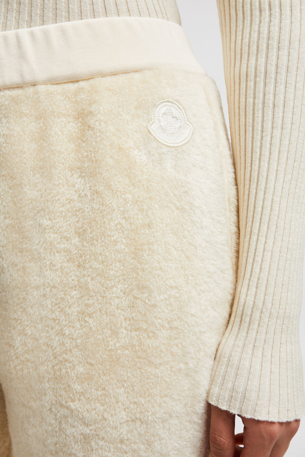 Moncler Fleece Track Pants In White