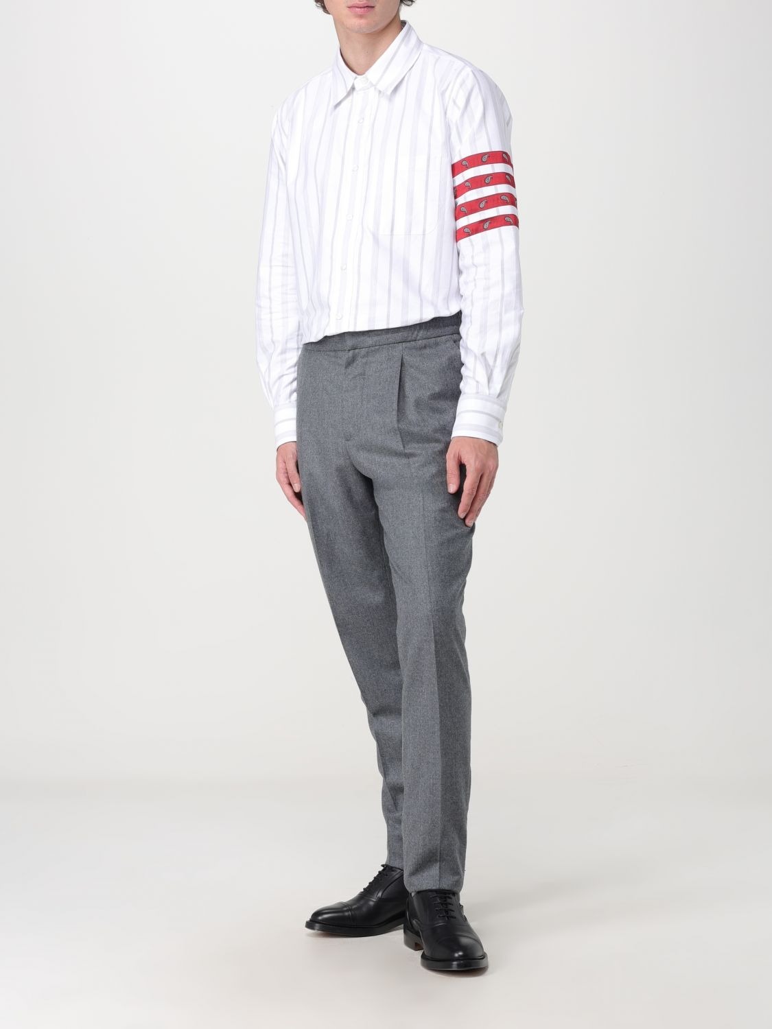 THOM BROWNE 4-BAR STRIPED SHIRT