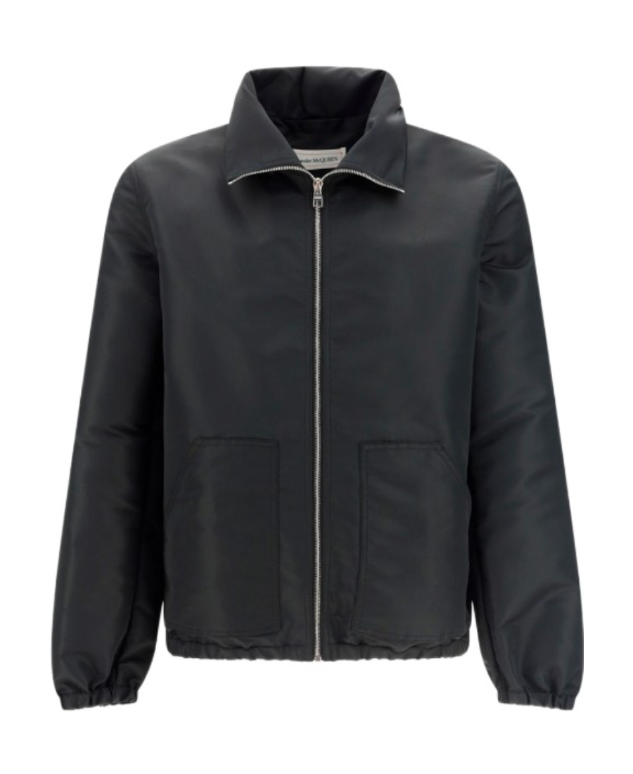 Alexander Mcqueen Graffiti-print Zip-up Jacket In Black
