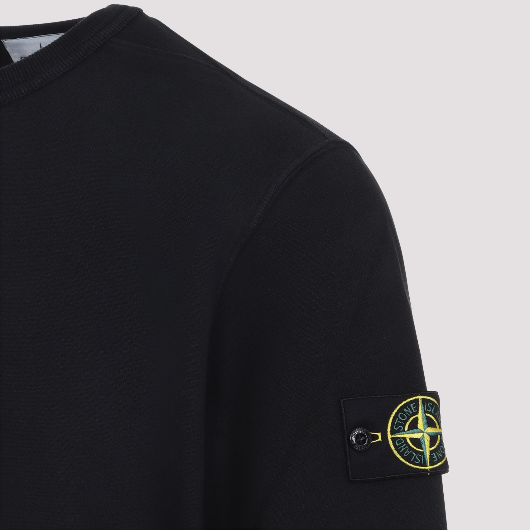 Stone Island Black Sweatshirt With Pockets And Compass Logo In Black