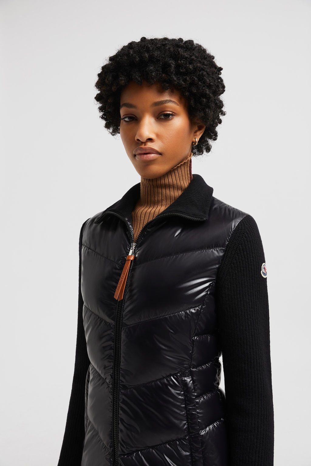 Moncler Padded Zip-up Cardigan In Black