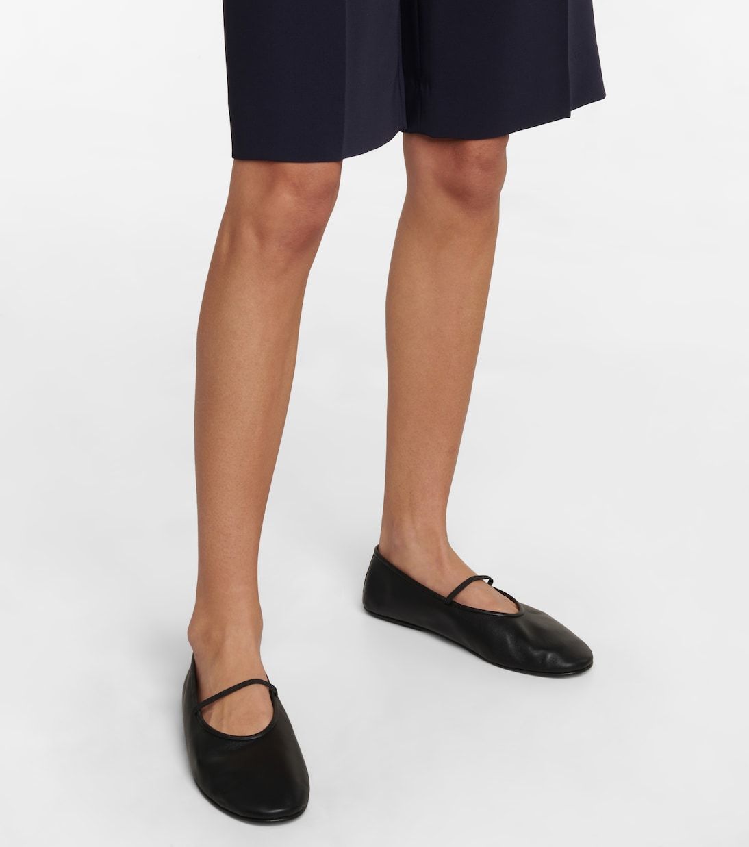 The Row Leather Ballet Flats In Multi