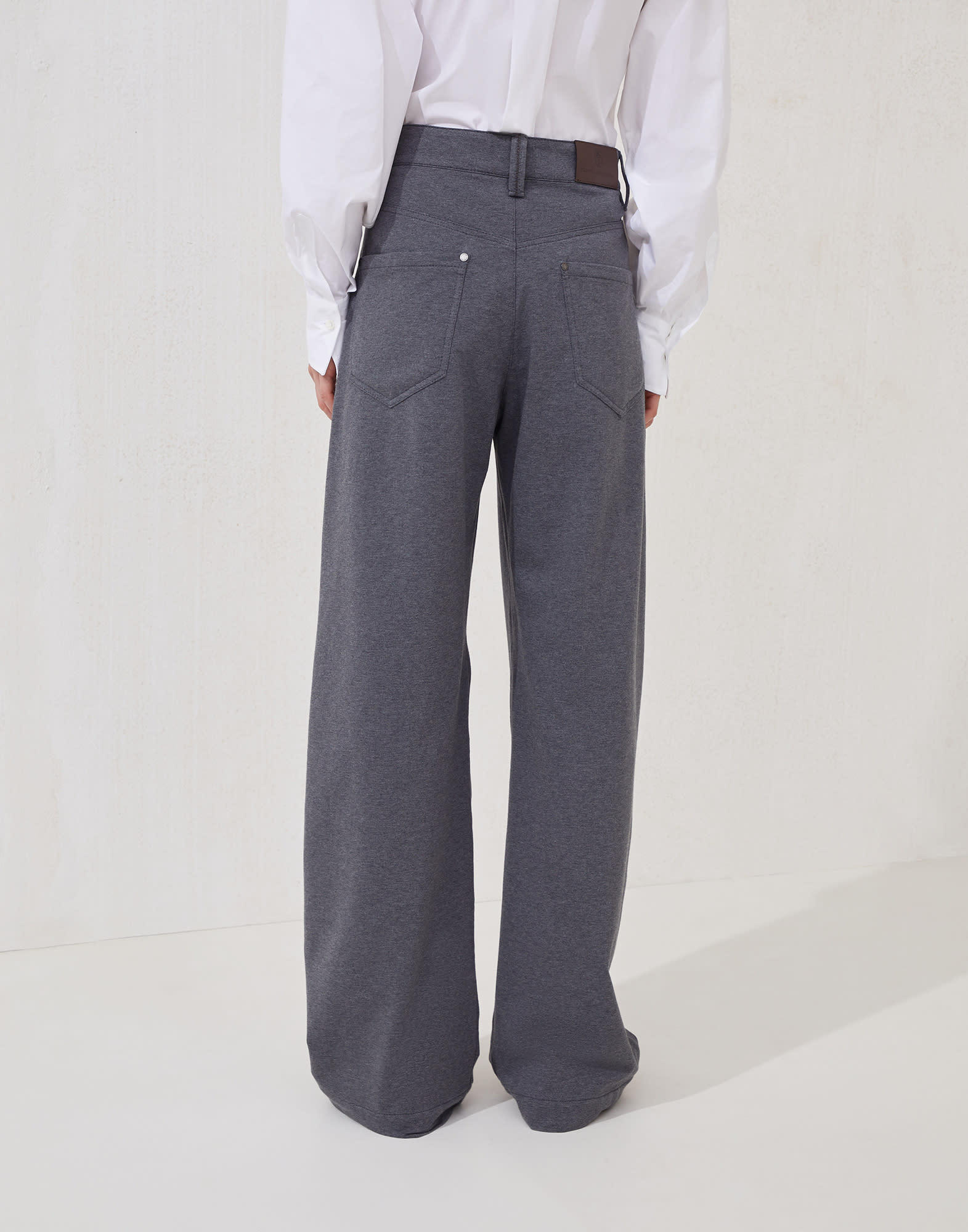 Brunello Cucinelli Pocket-detail Stretch-cotton Trousers In Black