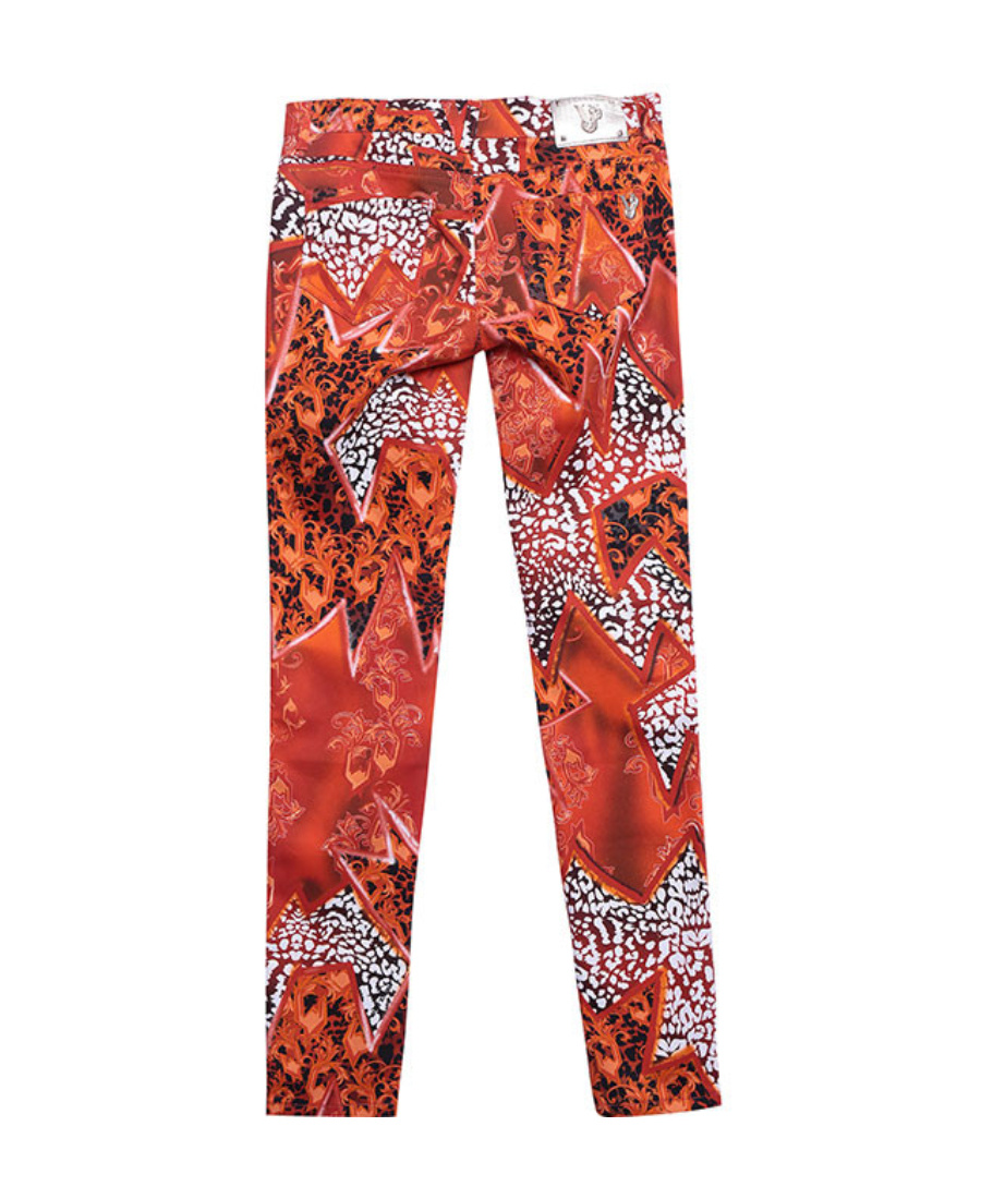 Versace Jeans Printed Casual Pants In Red