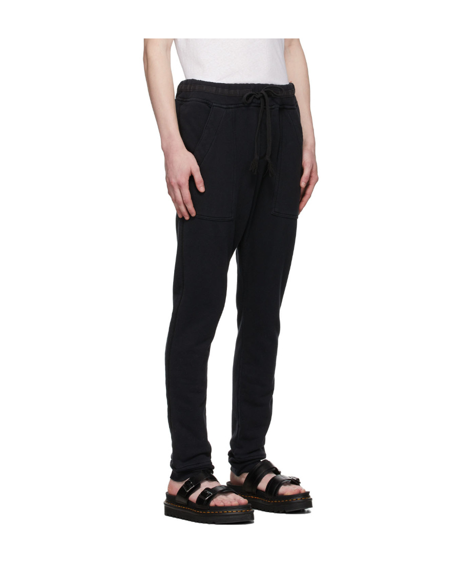 Greg Lauren Drawstring Slim-fit Trousers In Black
