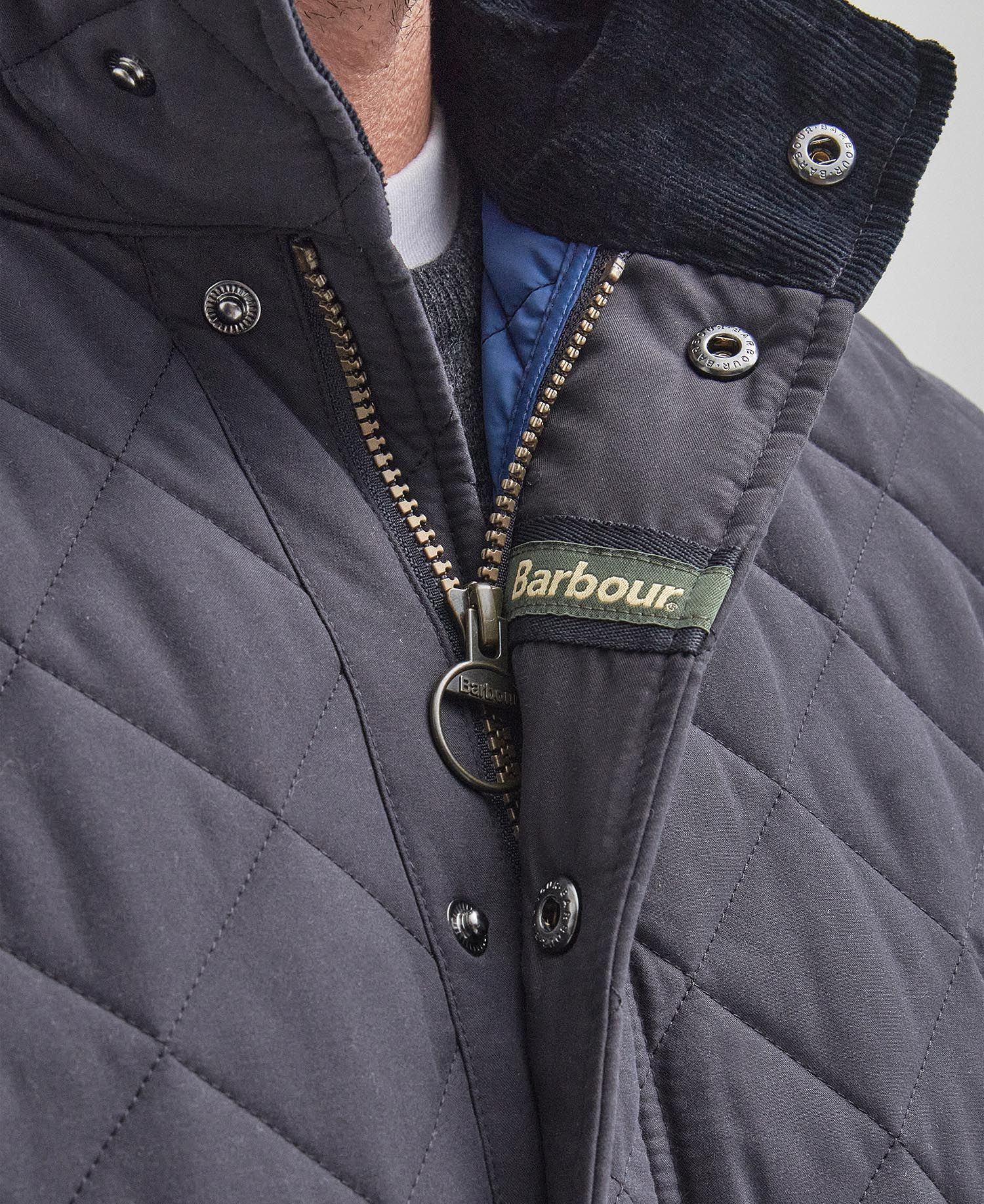 Shop Barbour Shoveler Quilted Jacket In Navy Blue