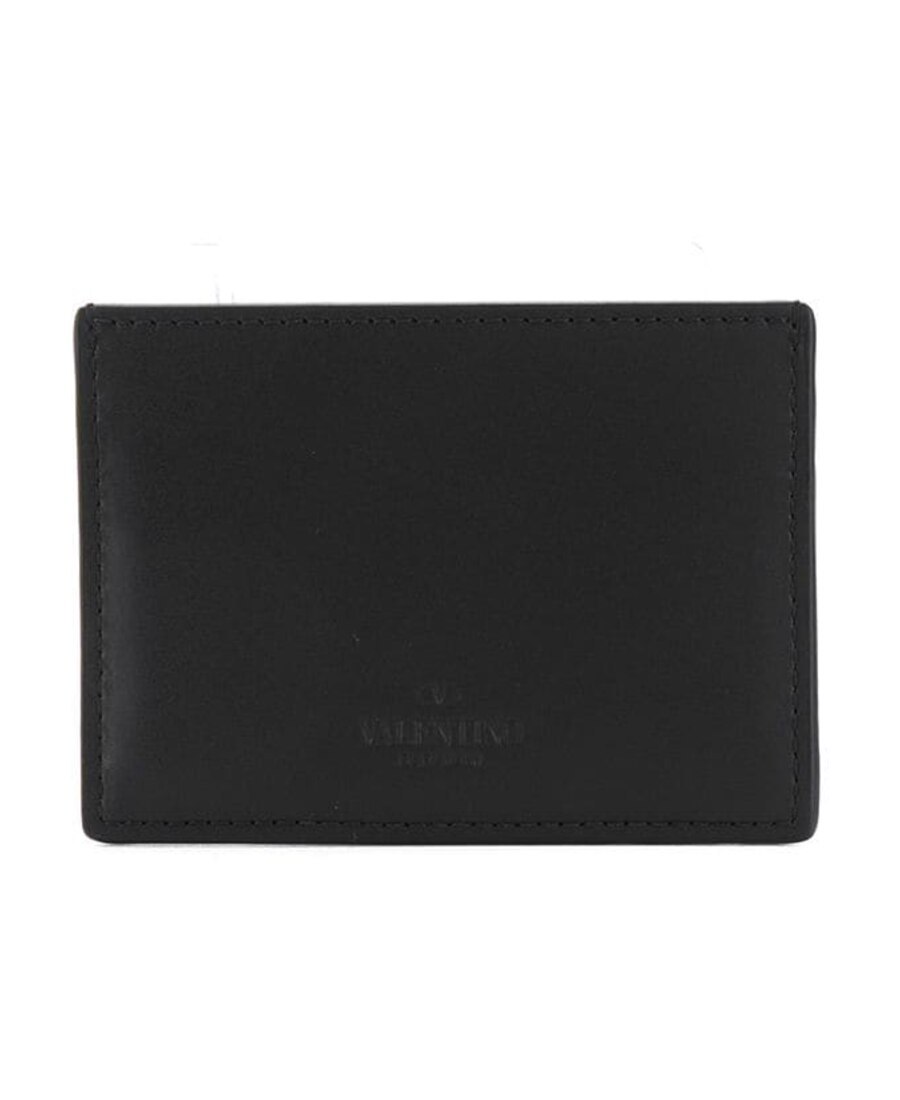 Valentino Vltn Logo Cardholder In Black