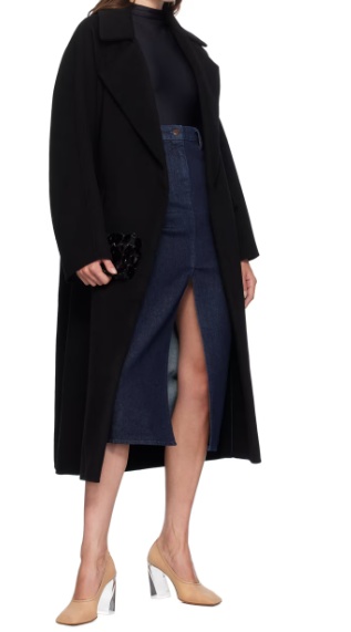 16ARLINGTON ILLE FRONT-SLIT DENIM MIDI SKIRT 