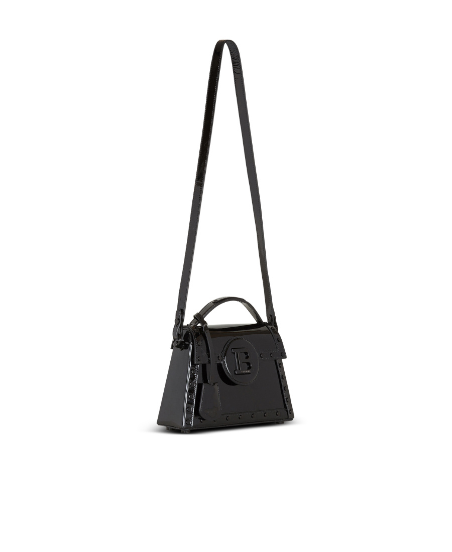 Shop Balmain B-buzz Dynasty Bag In Patent Leather In Black