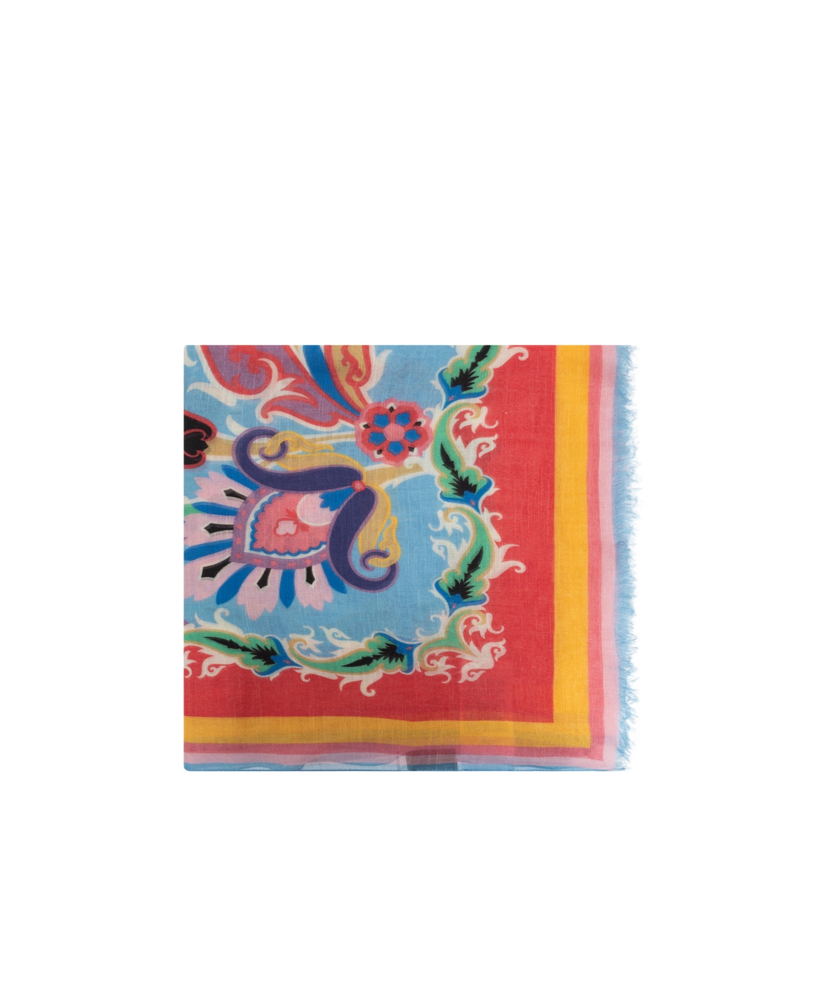 Etro Paisley Print Frayed Scarf In Multicolor