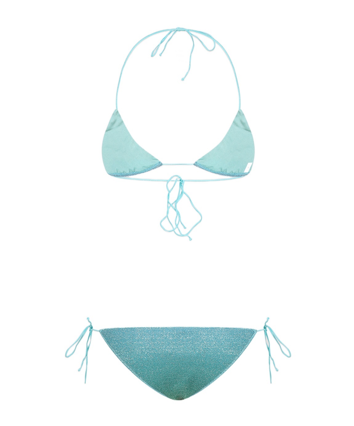Oseree Oséree Multicolor Metallic Triangle Bikini Set In White