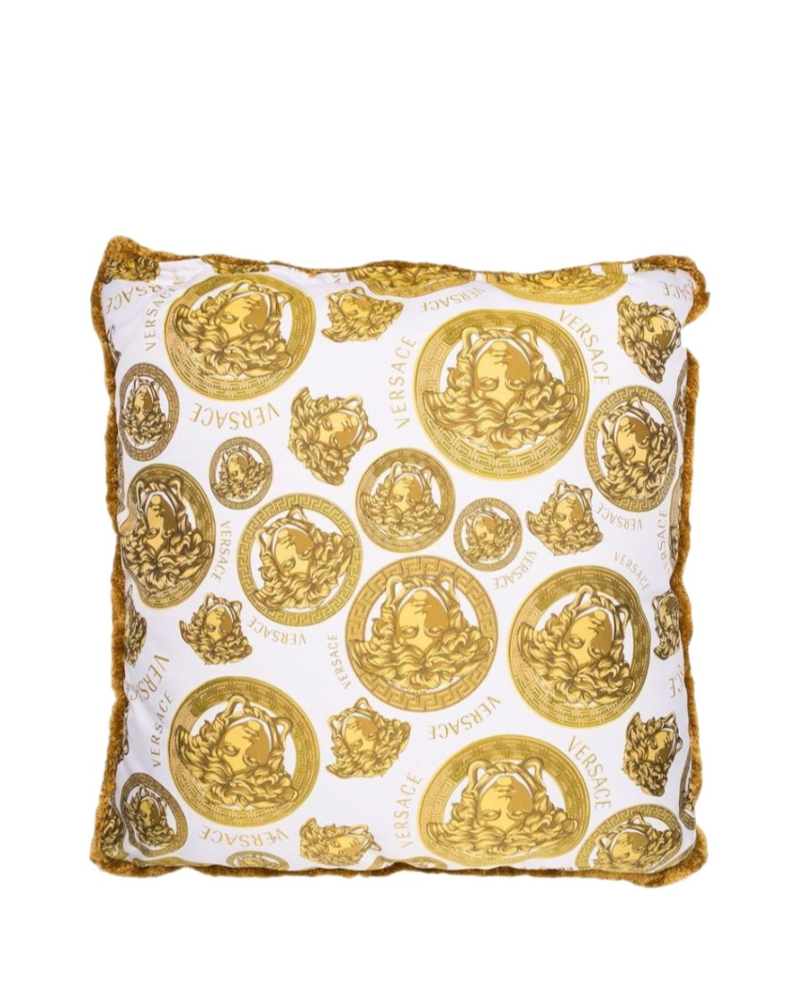 Versace Medusa-head Print Square Cushion In Multicolor