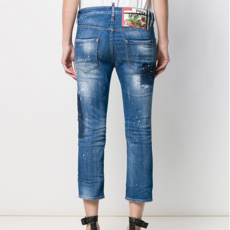 Shop Dsquared2 Ripped Jeans With Details In Blue