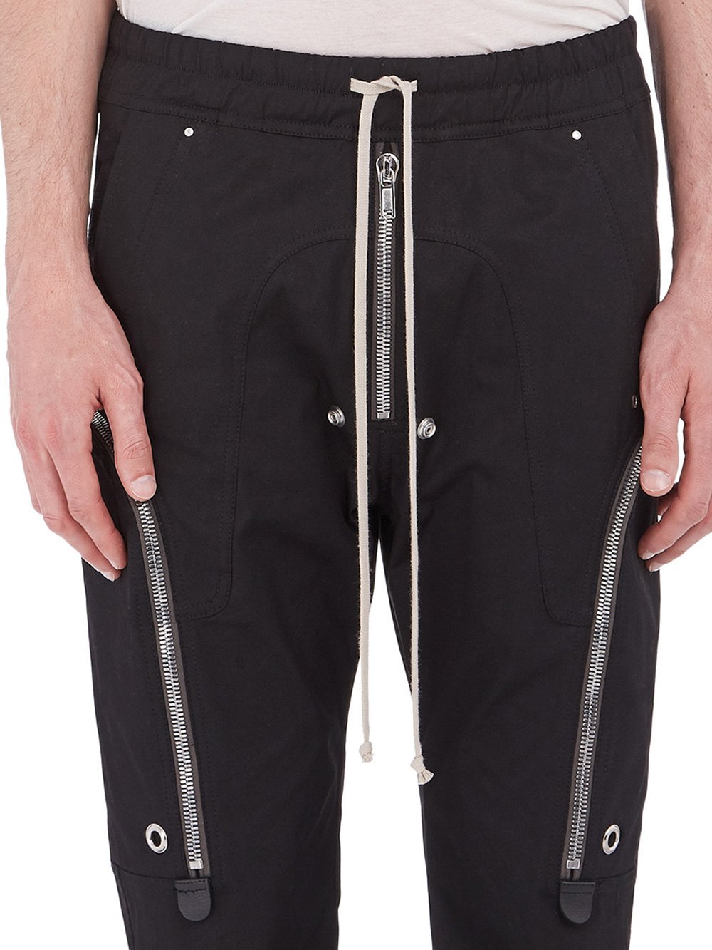 Shop Rick Owens Zip Details Trousers In Black