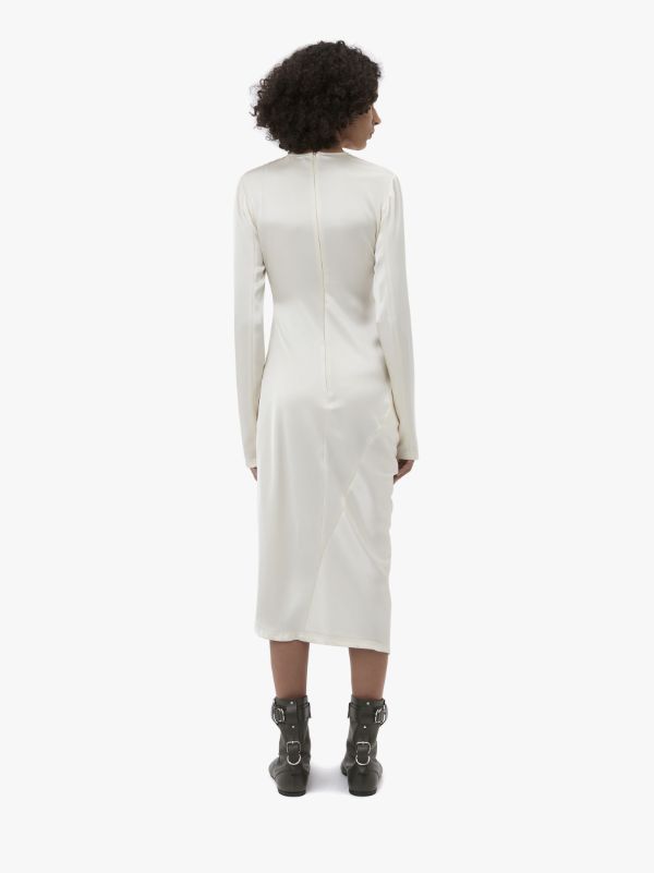 Jw Anderson Asymmetric Draped Dress In White