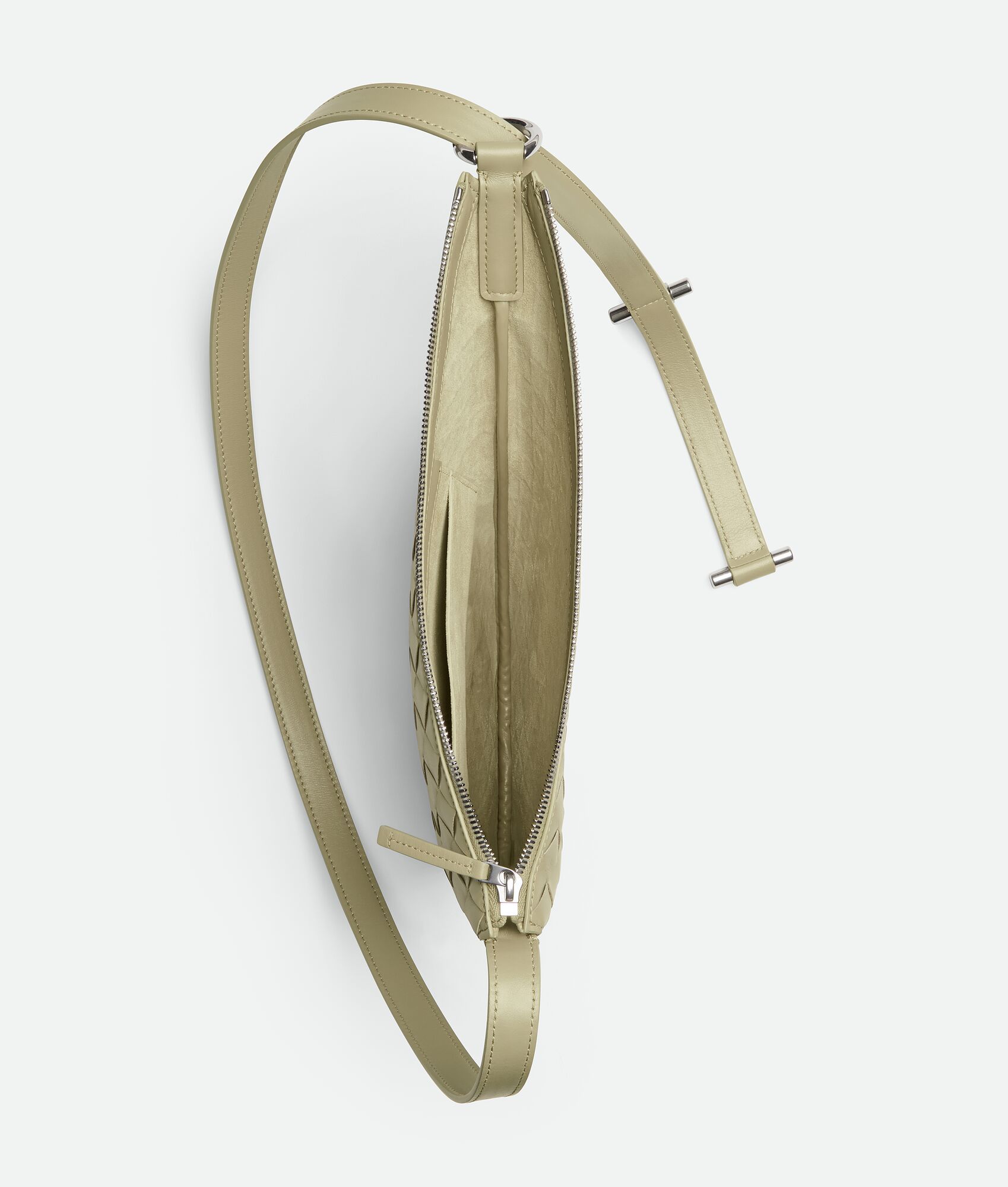 Bottega Veneta Small Intricciato Crossbody Bag In Nude