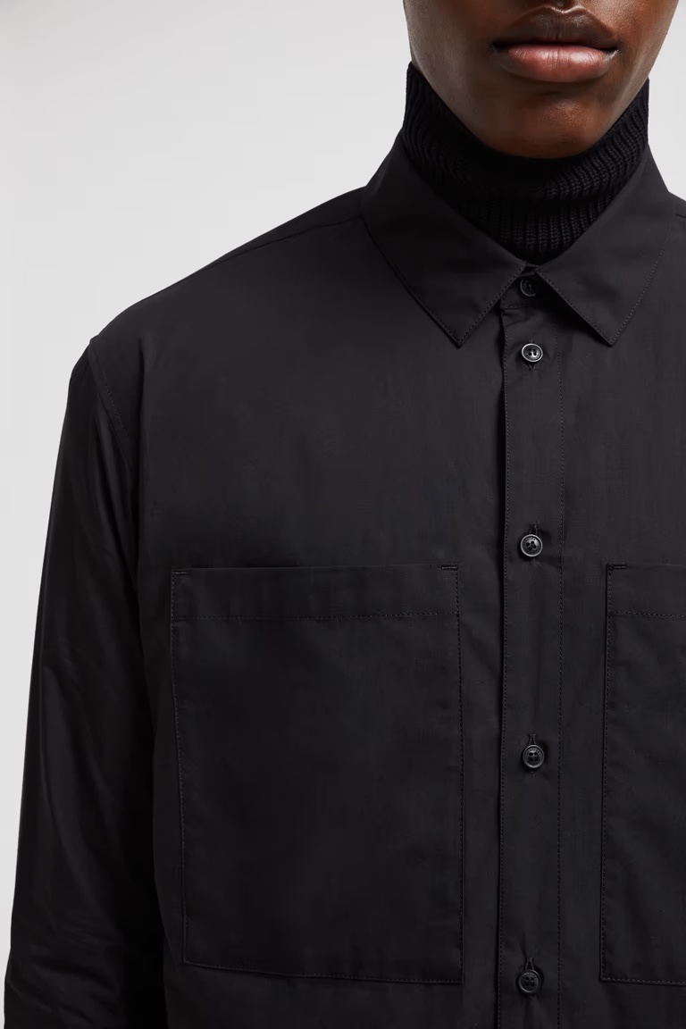 Moncler Buttoned Long-sleeved Shirt In Black