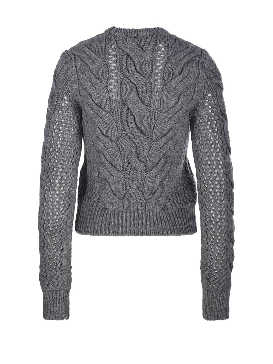 Sportmax Wool-blend Crewneck Sweater With Braids In Gray