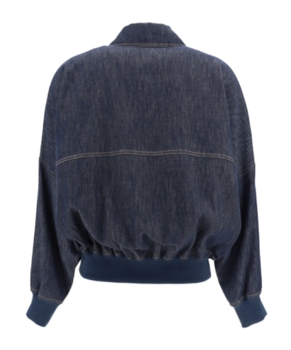 Brunello Cucinelli Long-sleeved Denim Shirt With Bow In Black