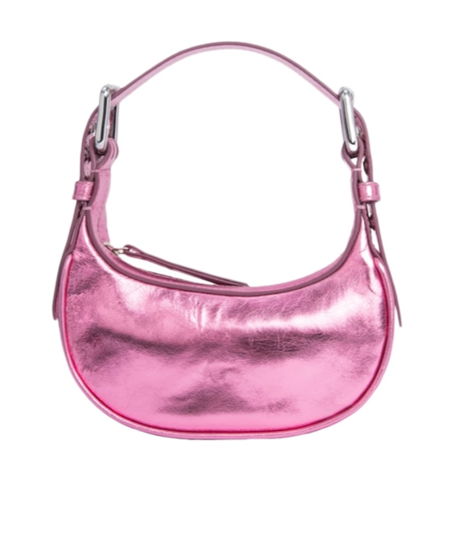 By Far Soho Metallic Mini Shoulder Bag In Pink