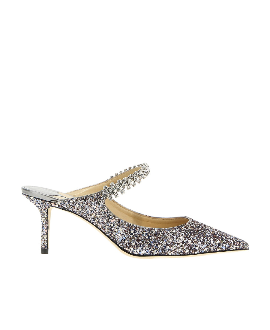 Jimmy Choo Bing 100 Glitter Pump In Gray