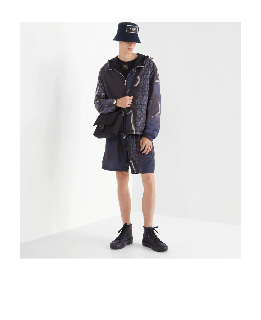 Fendi Logo-patch Bucket Hat In Blue