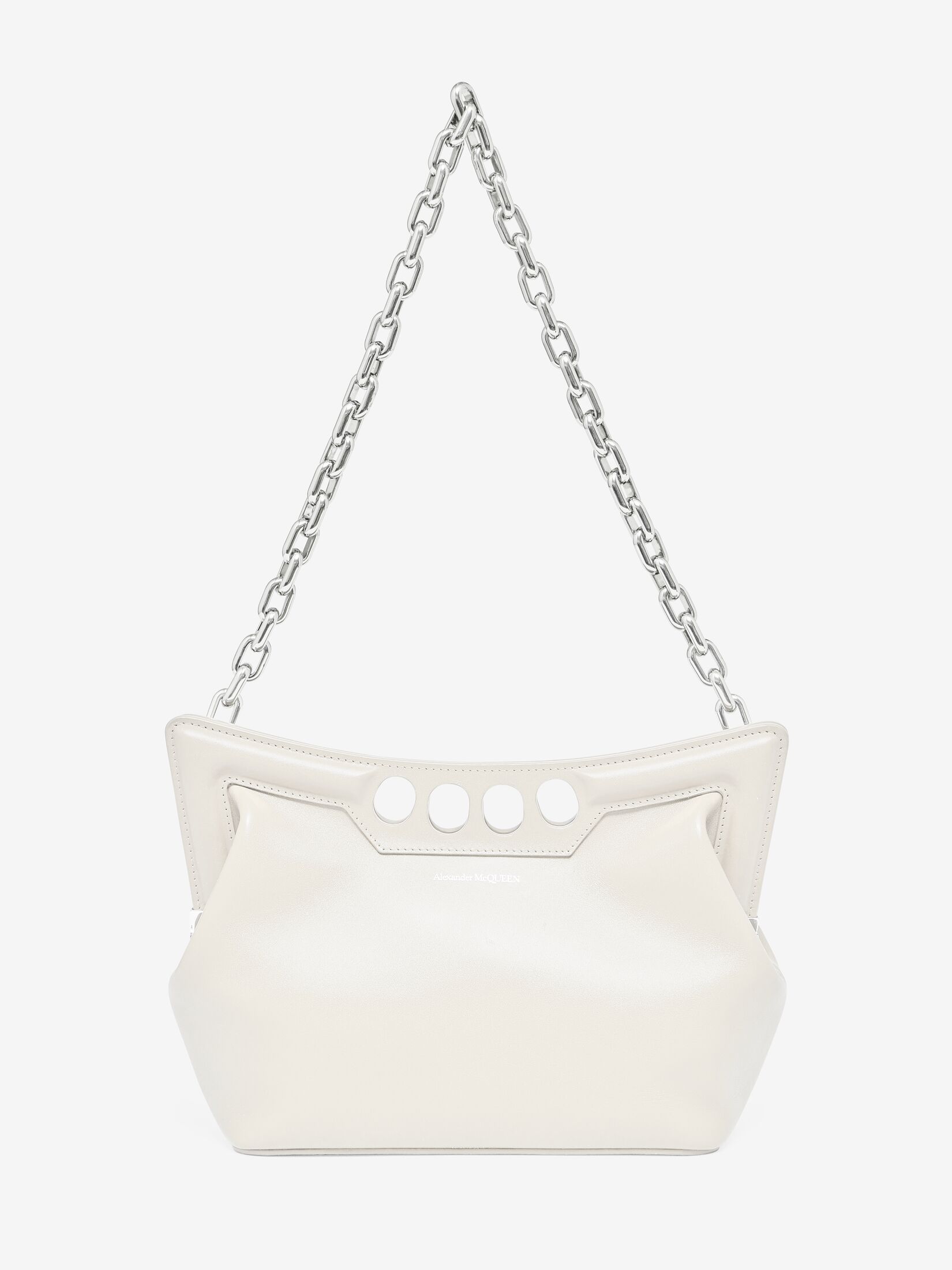 Alexander Mcqueen The Peak Curved Mini Bag In White