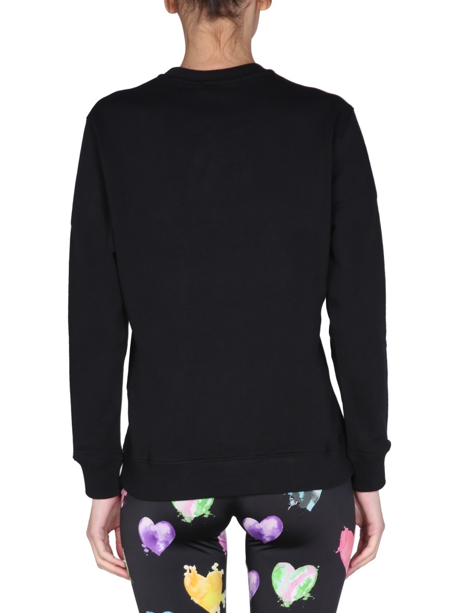 Msgm Logo-print Crew Neck Sweatshirt In Black