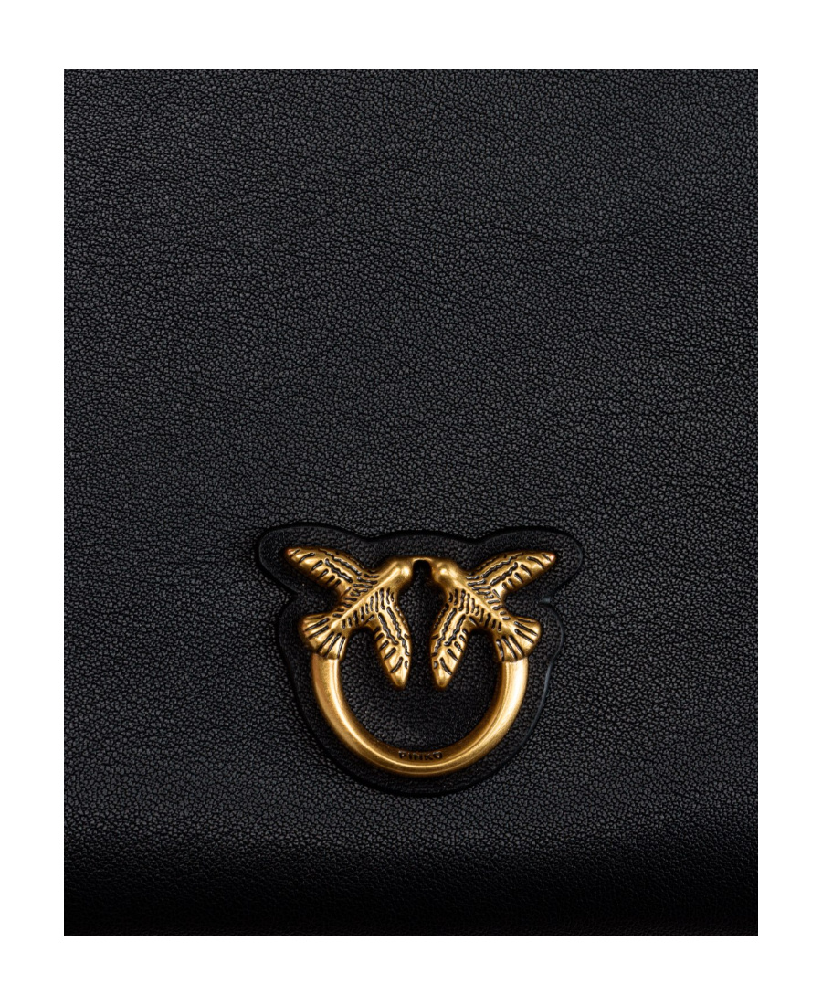 PINKO LOGO-PLAQUE LEATHER SATCHEL BAG