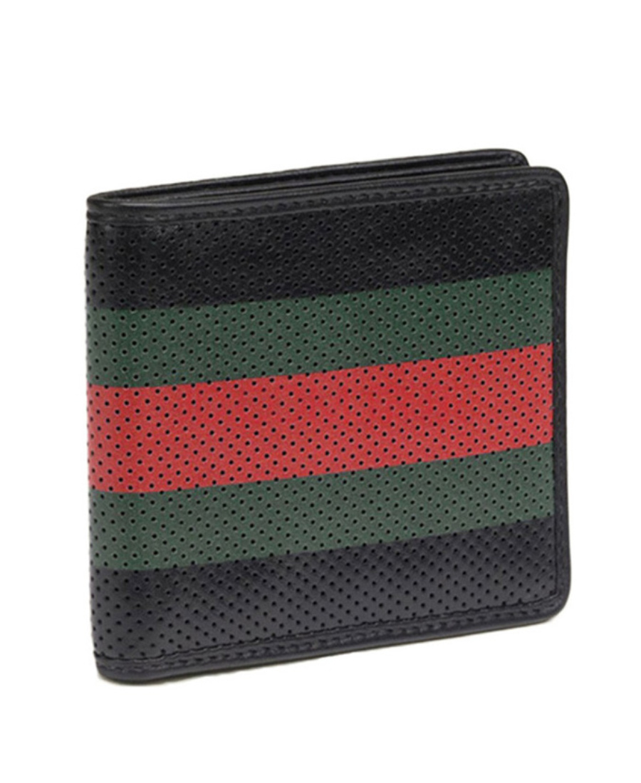 Gucci Mesh Color Matching Wallet In Black