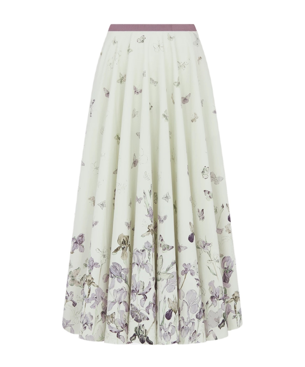 Dior Mid-length Flared Skirt In White