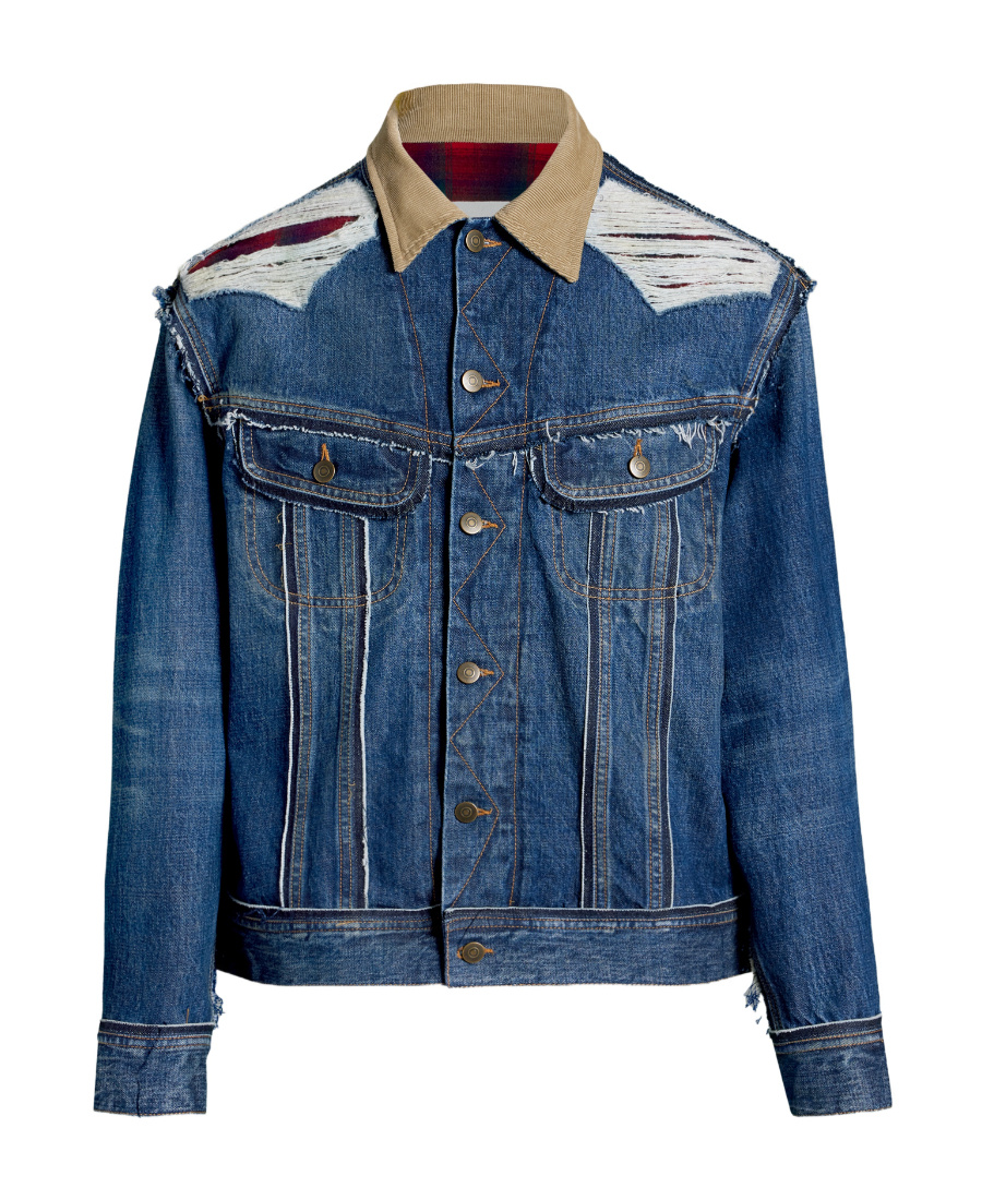 Maison Margiela Denim Jacket X Pandleton In Blue