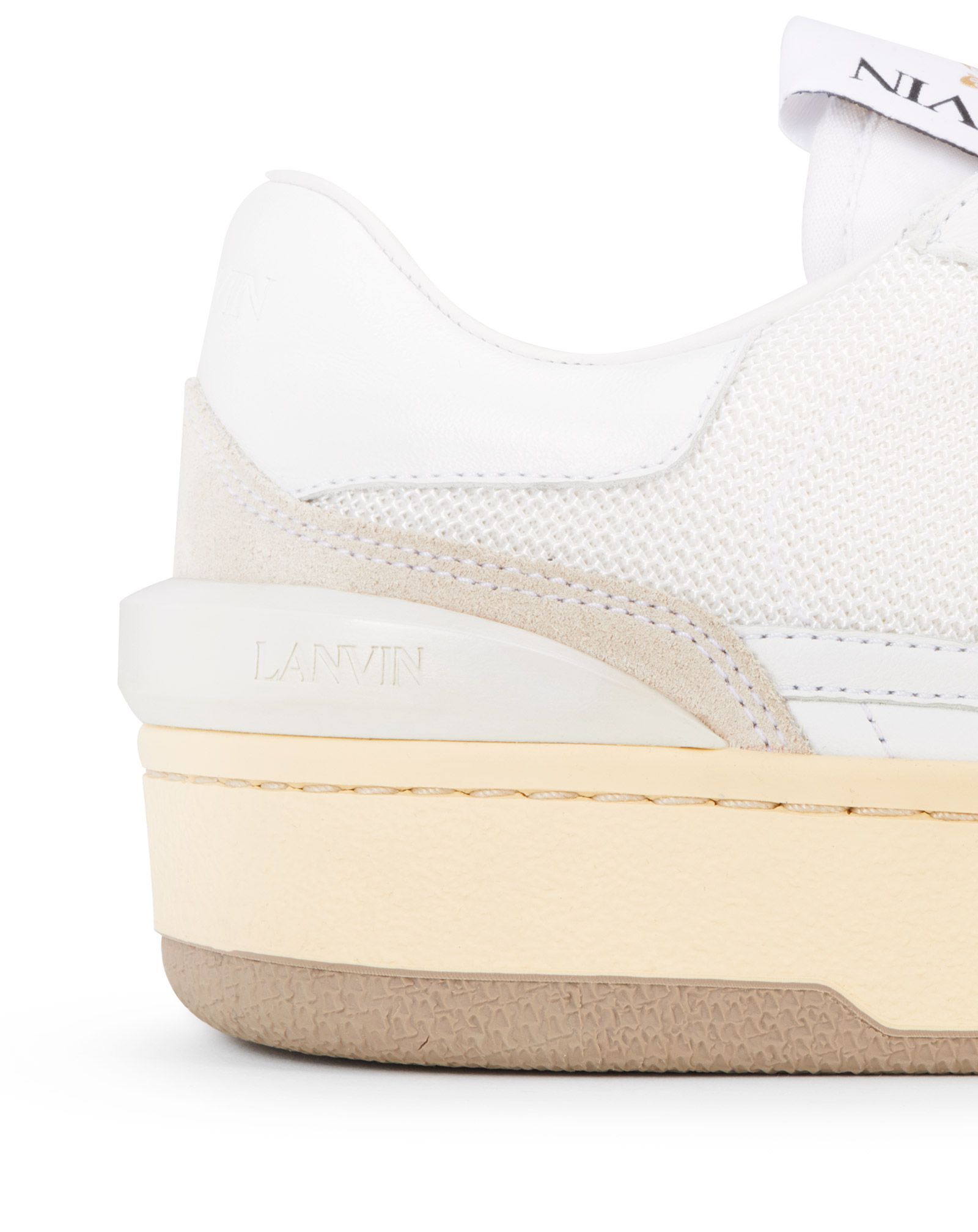 Lanvin Clay Leather & Mesh Low-top Sneakers In White