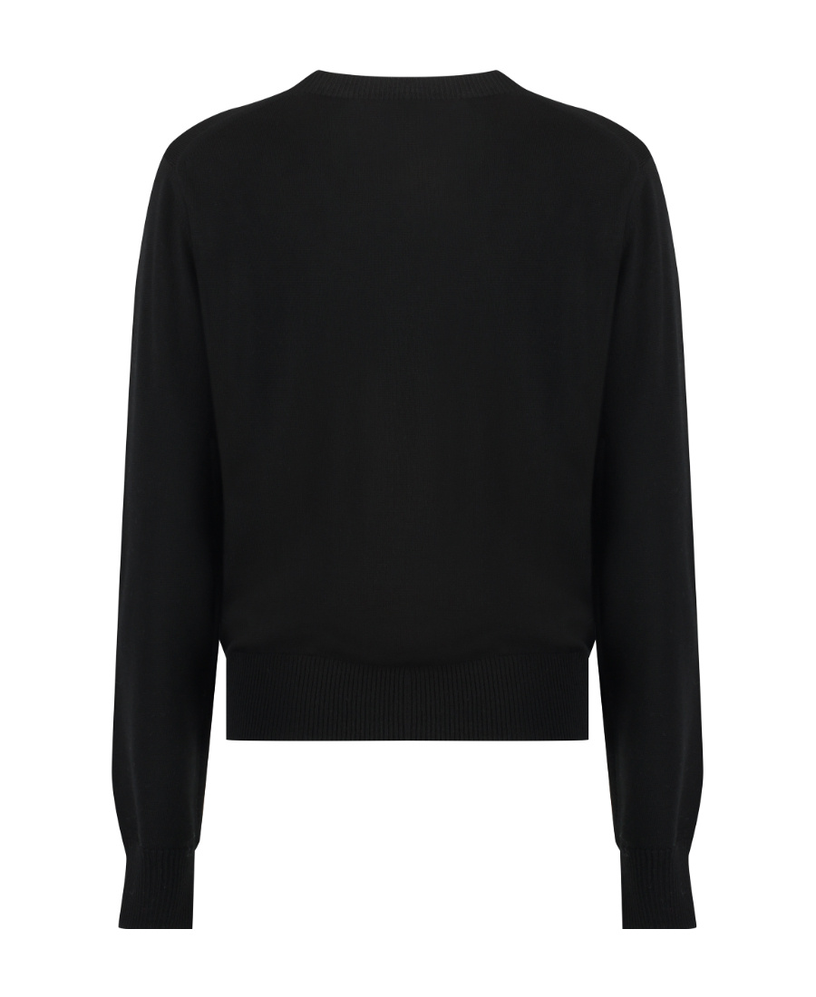 Shop Ami Alexandre Mattiussi Ami Paris Logo Embroidered Crewneck Jumper In Black