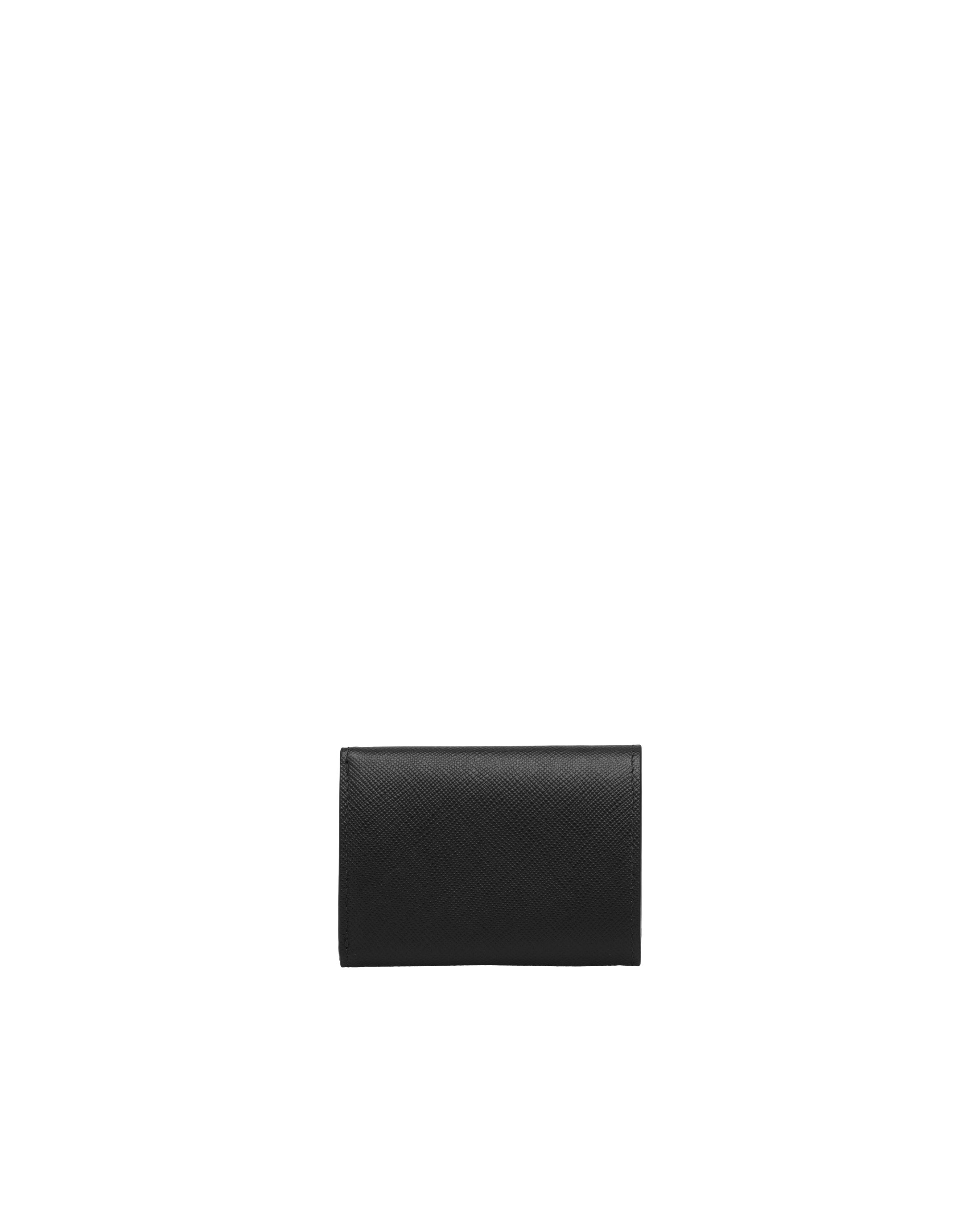 Prada Saffiano Finish Tri-fold Wallet In Black