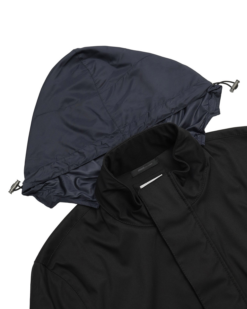 ARMANI COLLEZIONI REMOVABLE HAT LOGO COAT