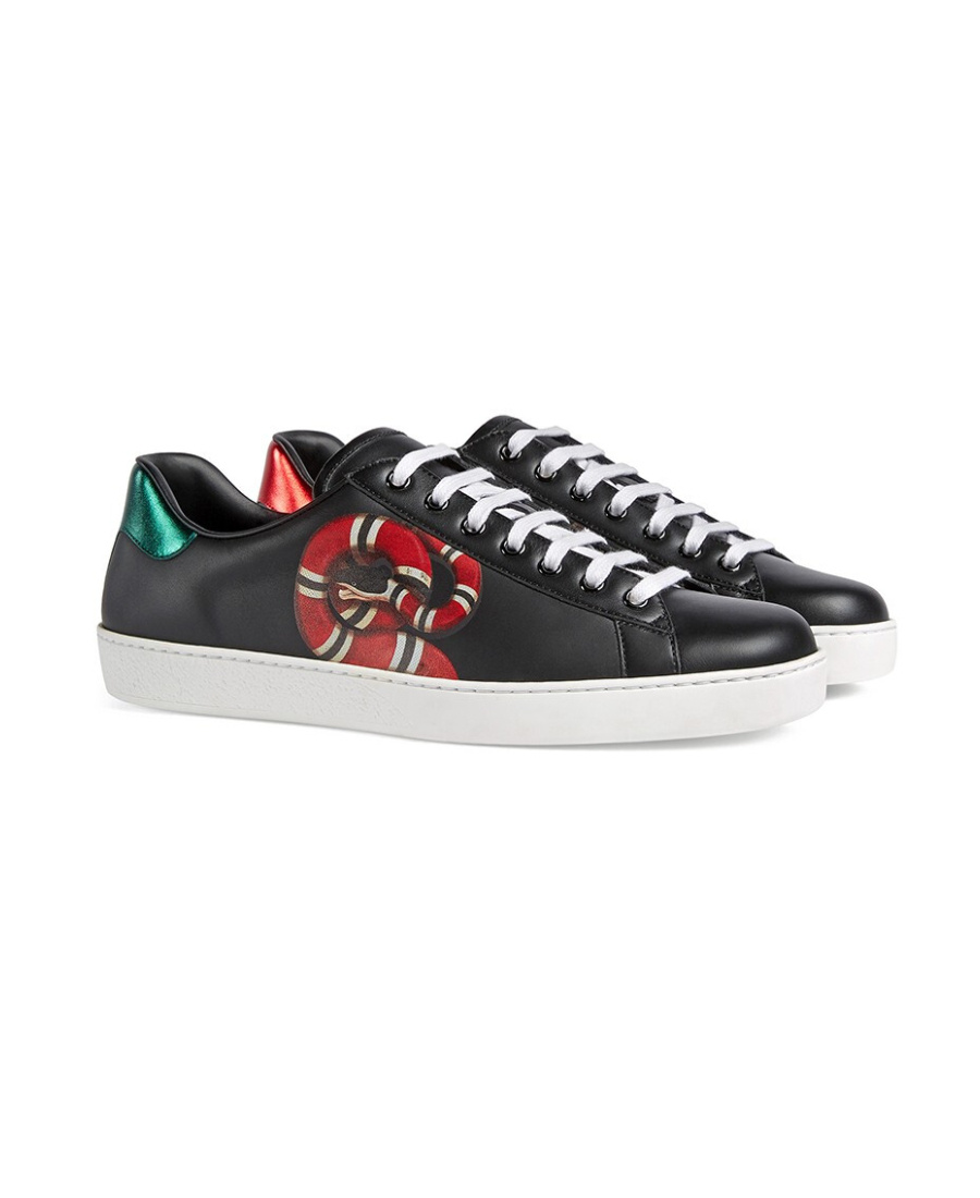 Gucci Serpentine Casual Sneakers In Black