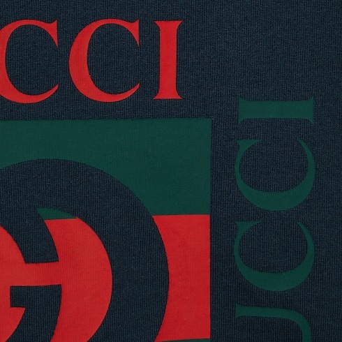 Gucci Interlocking G-print Cotton T-shirt In Blue
