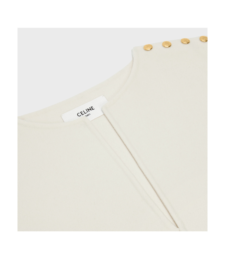 Shop Celine Vareuse Jacket In Double Faced Cashmere In White