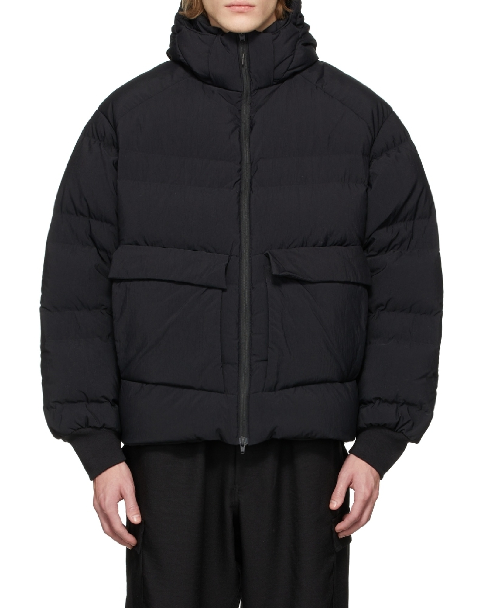 Y-3 Logo-print Puffer Jacket In Black