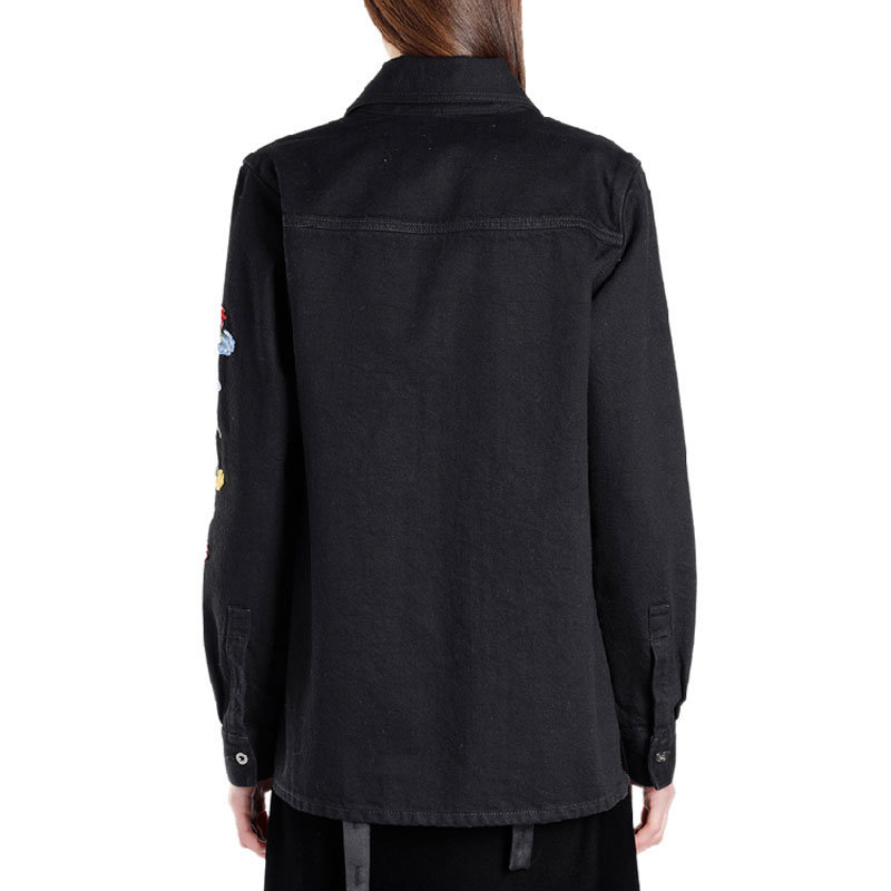 Off-white Embroidered Casual Jacket In Black