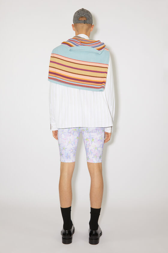 Acne Studios Face-print Tie-dye Shorts In White