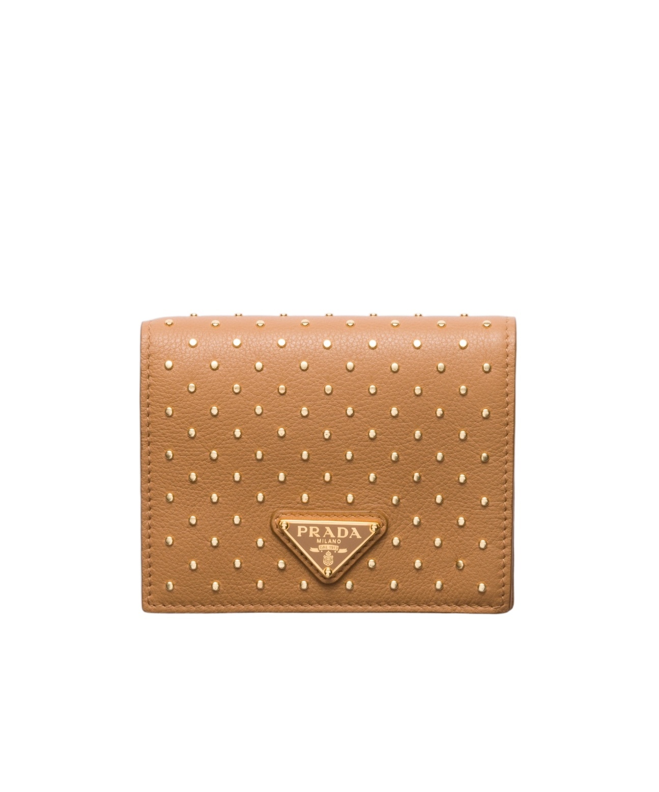 Prada Studded Wallet In Natural Color